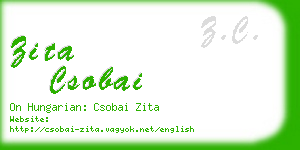 zita csobai business card